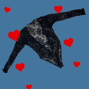 Black lace body suit
